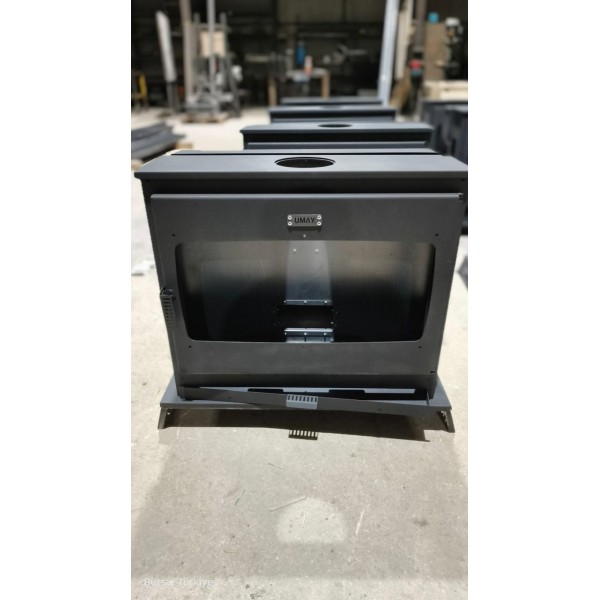 Geniş şömine tip hibrit pelet soba Geniş şömine tip hibrit pelet soba