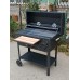 Tekerlekli Termometreli Barbekü Mangal Asansörlü Kömür Hazneli 80 cm