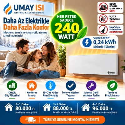 Umay Isı Tasarruflu Elektrikli Kalorifer Sistemi – 240W
